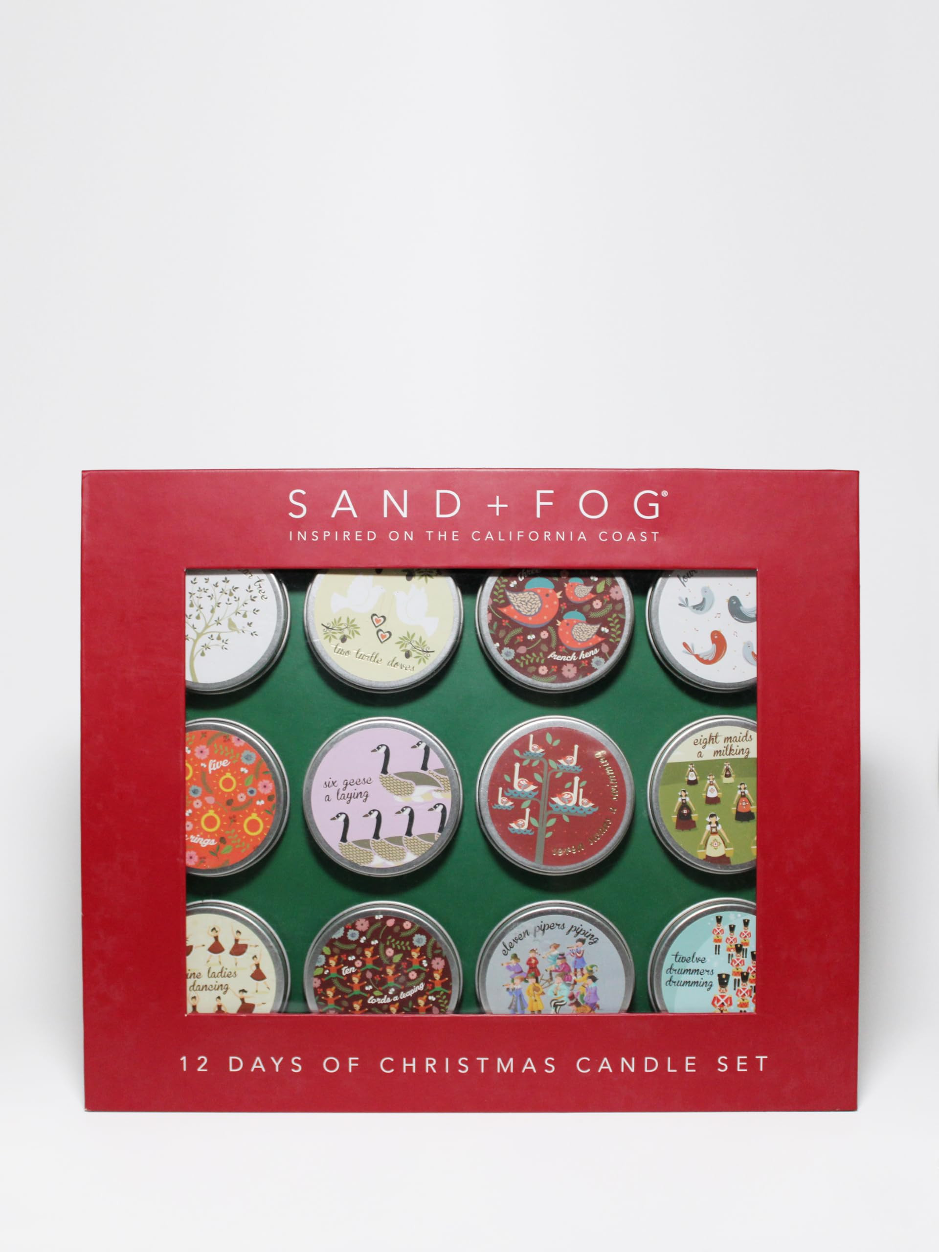 Sand + Fog - 12 Days of Christmas Candle Set - Winter Pine, Apple Cider, Cinnamon Noel, Balsam Ce... | Amazon (US)