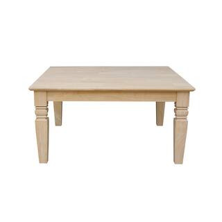 Java 36 in. Unfinished Medium Square Wood Coffee Table | The Home Depot