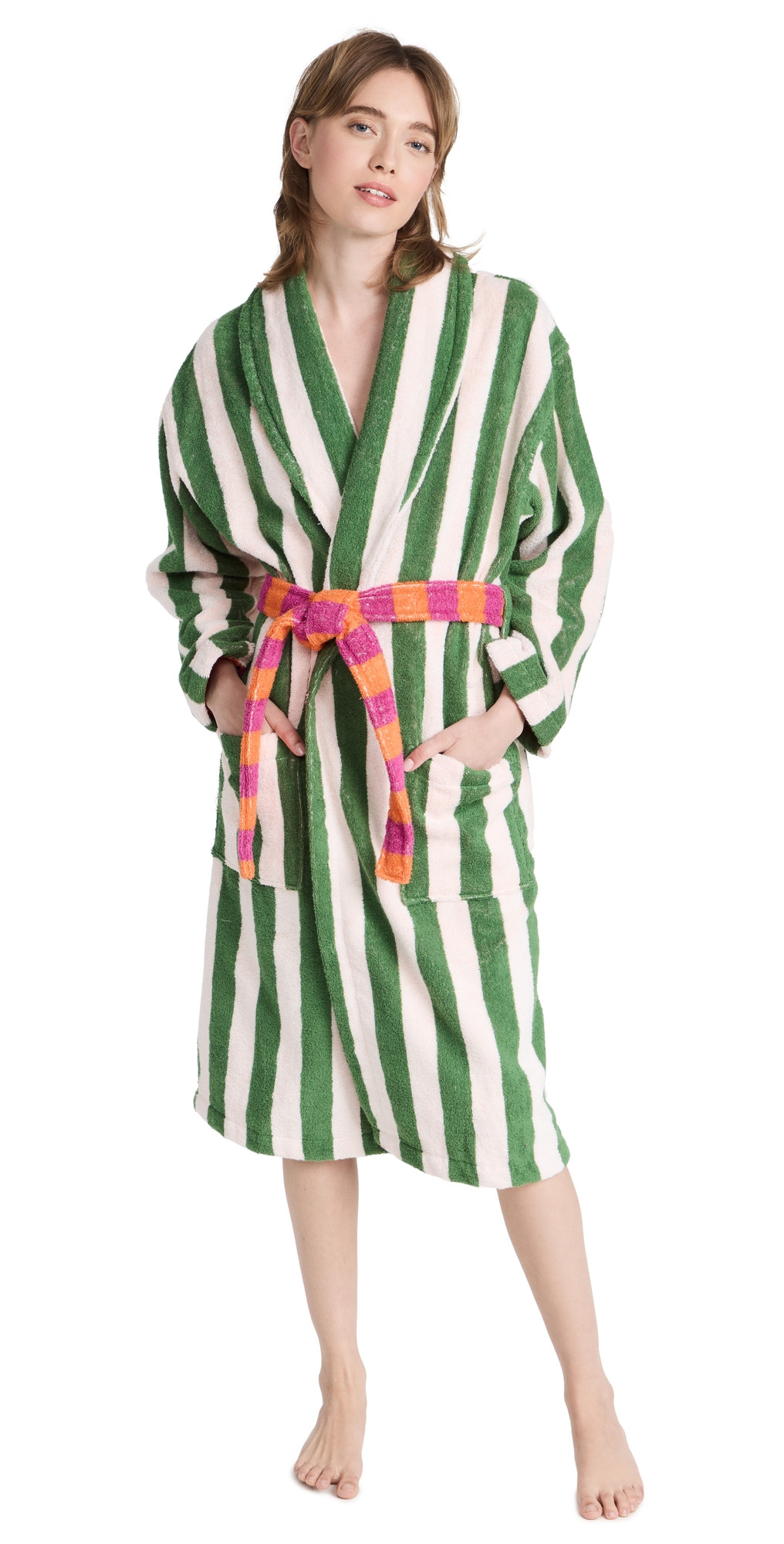 Dusen Dusen Dusen Dusen Bath Robe Green Stripe XL | Shopbop