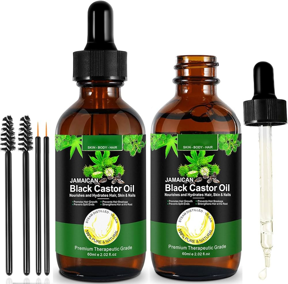 Jamaican Black Castor Oil One Single Ingredient 100% Pure Cold Pressed Castor Oil,Stimulate Thick... | Amazon (US)