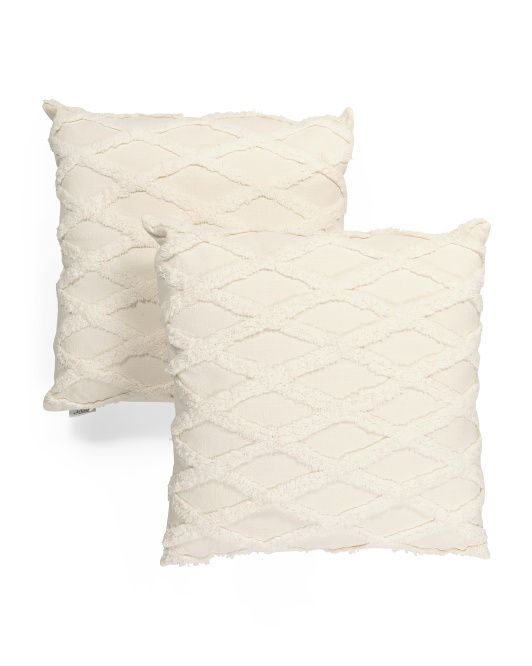 22x22 2pk Cotton Tufted Pillow | TJ Maxx