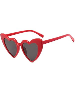Ridering Women Fashion Goggle Heart Sunglasses Vintage Love Heart Shaped Sunglasses Cat Eye Mod S... | Amazon (US)