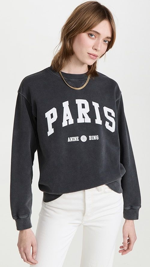 ANINE BING Ramona Sweatshirt University Paris  - Wa | SHOPBOP | Shopbop