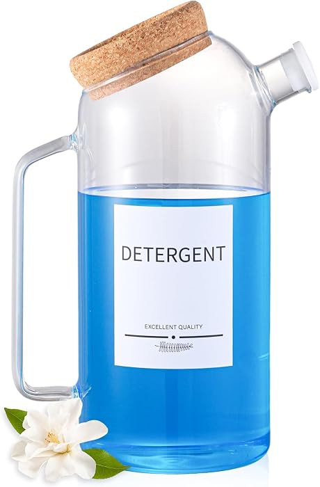 60oz Liquid Laundry Detergent Dispenser with Lables,Glass Laundry Detergent Dispenser,Laundry Det... | Amazon (US)