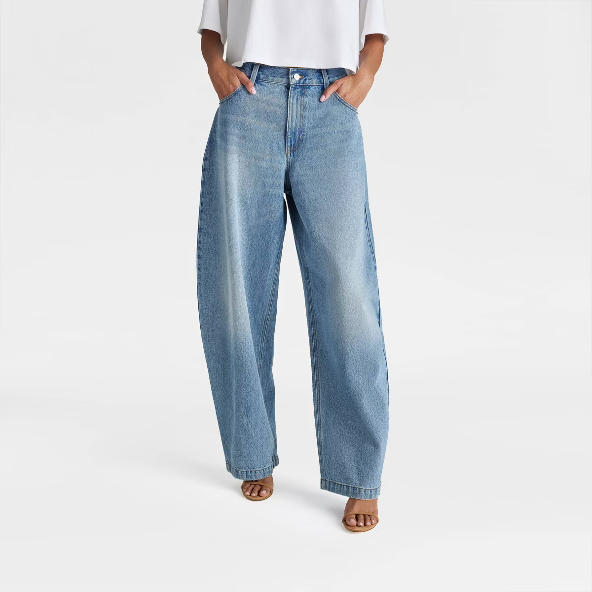 KBB by KAHLANA Women's Mid-Rise 'The Barrel Leg Jean' | Target