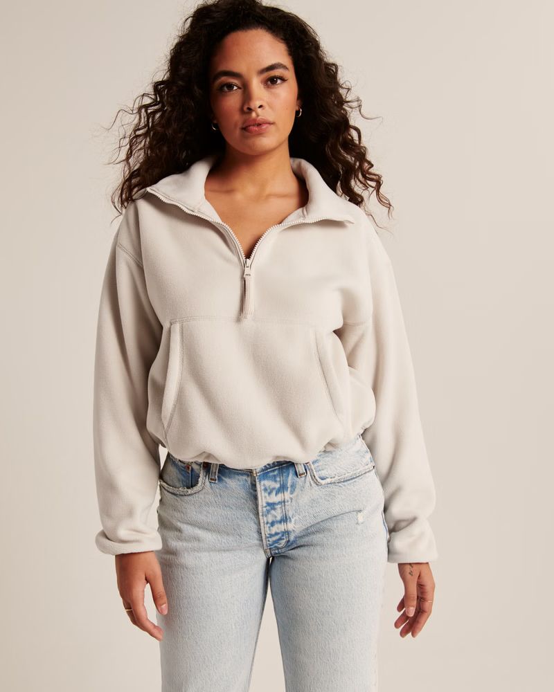 Cinched Half-Zip Sweatshirt | Abercrombie & Fitch (US)
