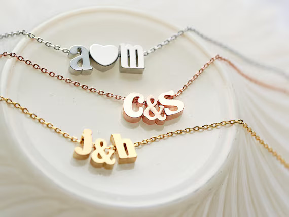 Initial Necklace / Dainty Necklace / Letter Necklace / Monogram Necklace / Tiny Letter Necklace /... | Etsy (US)