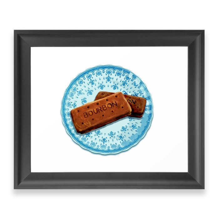 Bourbon Biscuits On A Plate For Tea Time Framed Art Print by beewilley | Society6