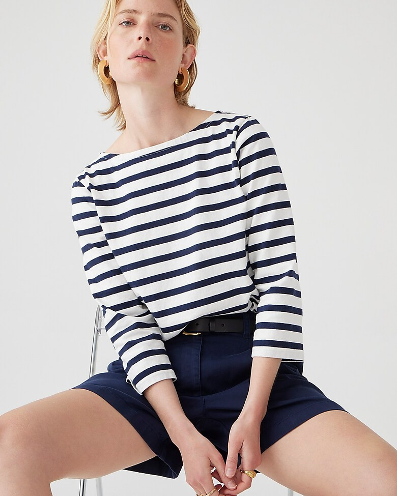 Classic mariner boatneck T-shirt in stripe | J. Crew US