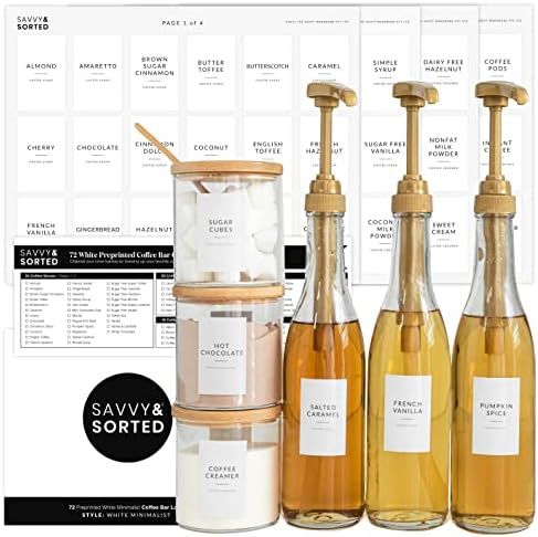 White Minimalist Pantry Labels Coffee Bar | Coffee Labels for Coffee Station | Kitchen Organizati... | Amazon (US)