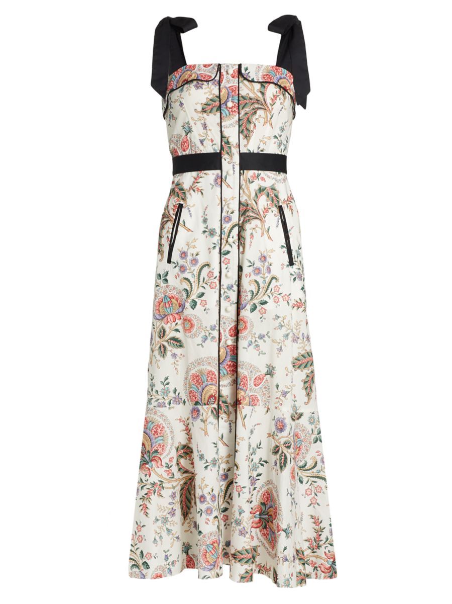 Olivia Sleeveless Floral Midi-Dress | Saks Fifth Avenue