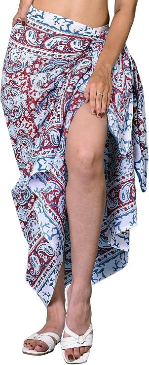 100% Cotton Hand Block Print Pareo Sarong Swimsuit Wrap Skirt Cover Up Long Women’s Apparel Fab... | Amazon (US)