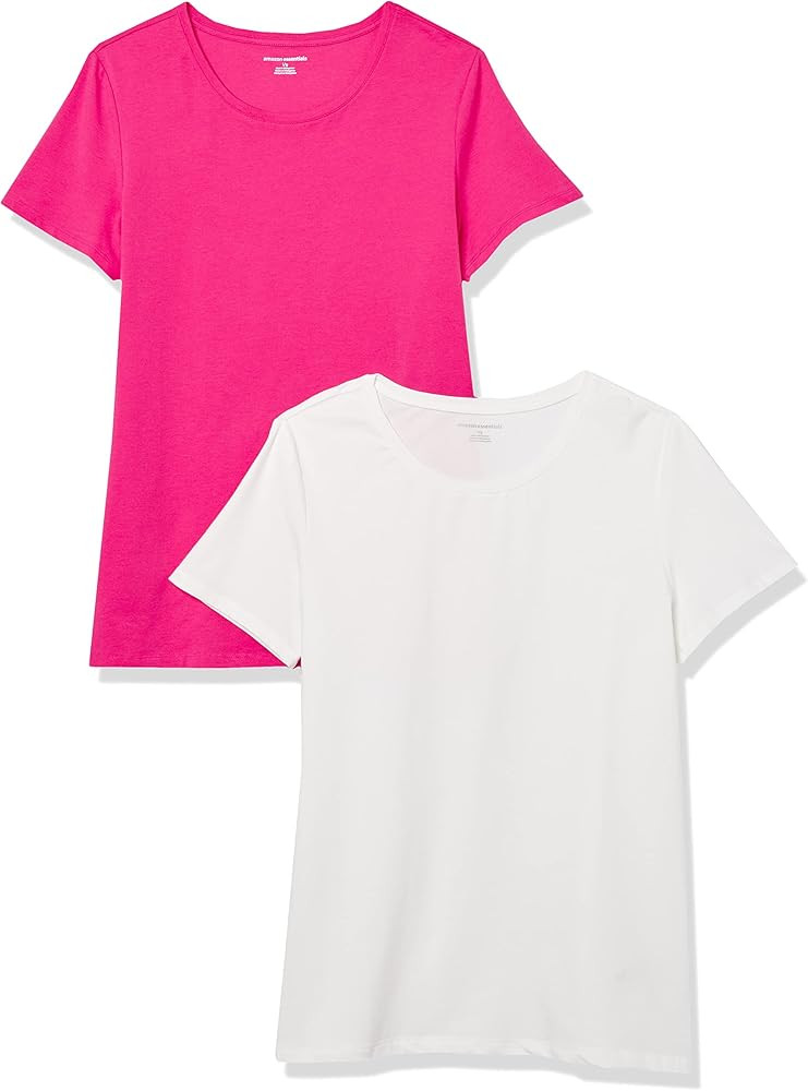Amazon Essentials Women's Classic-Fit Short-Sleeve Crewneck T-Shirt, Pack of 2 | Amazon (US)