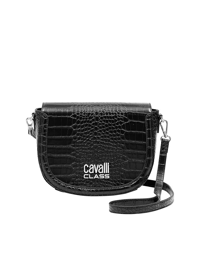 Cavalli Class TORINO Black Medium Crocco Saddle Crossbody bag for womens | Amazon (US)