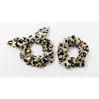 Leopard Print Hair Scrunchies, Bow Scrunchie, Scrunchy, Top Knot, Tie, Gentle Elastic, Accessory, Gift Set, Handmade | Etsy (US)