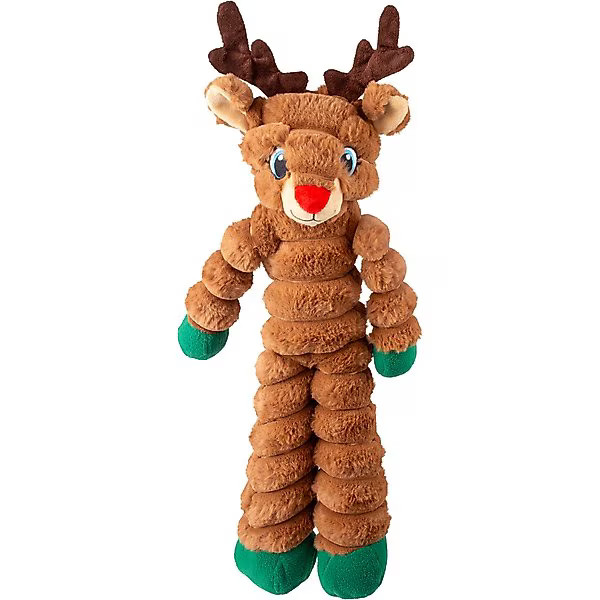 KONG Holiday Shakers Crumples Reindeer Squeaky Plush Dog Toy, Brown, X-Large | Chewy
