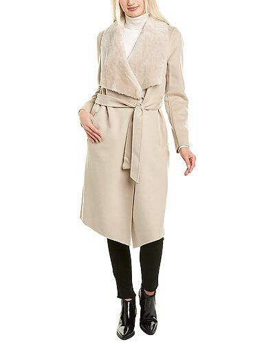 Mackage Sybil Wool & Leather Coat | Gilt