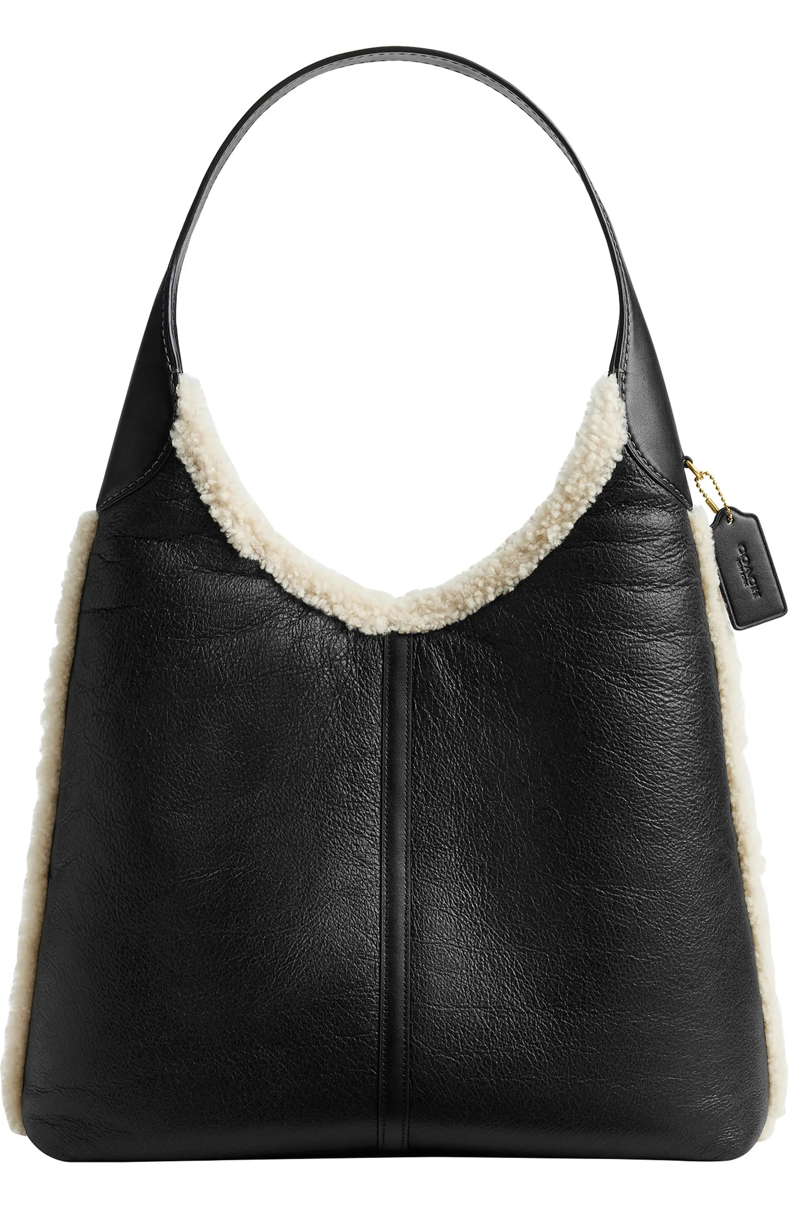 Brooklyn 39 Genuine Shearling Trim Sheepskin Shoulder Bag | Nordstrom