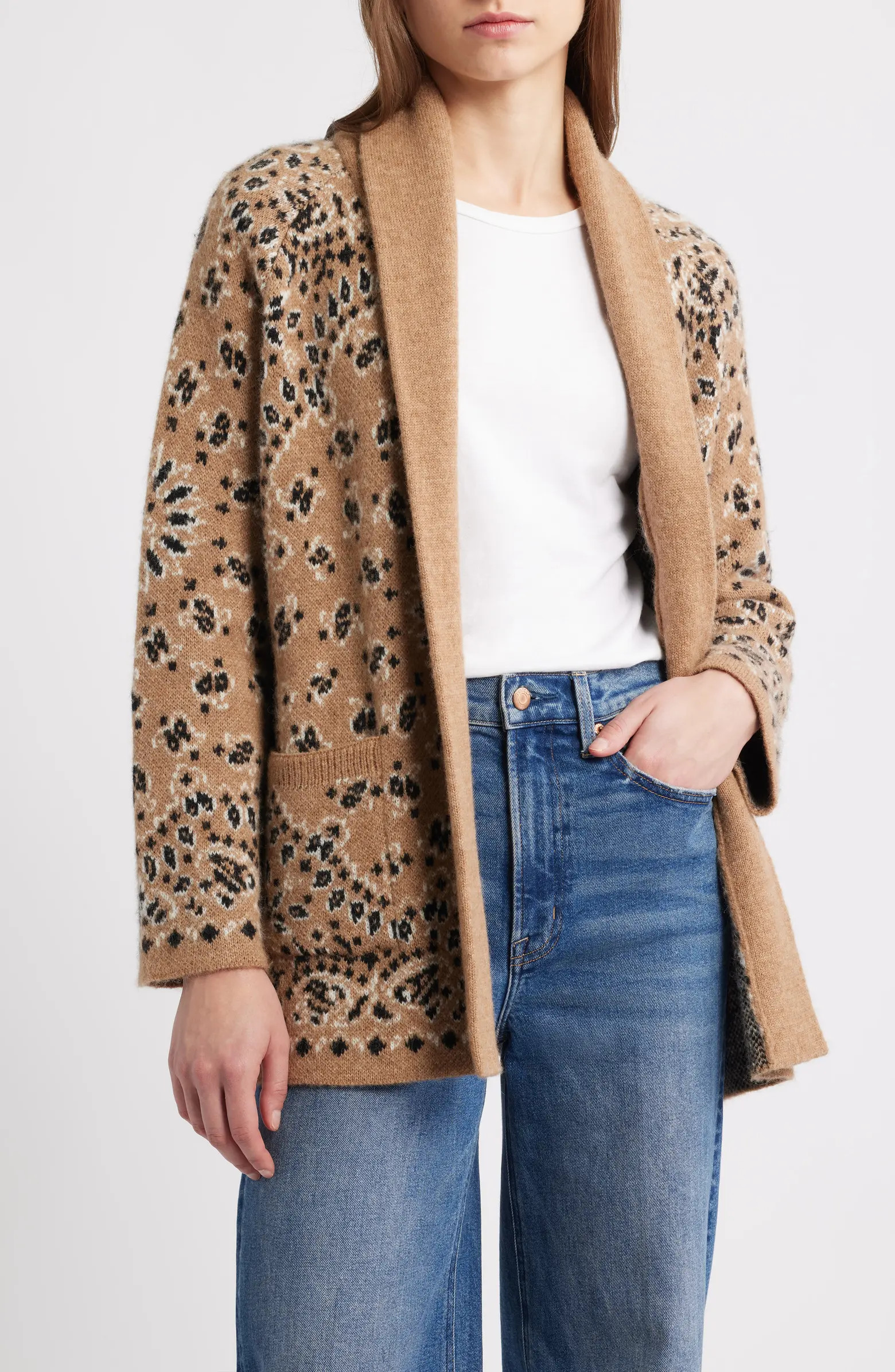 The Bandana Shawl Collar Cardigan | Nordstrom