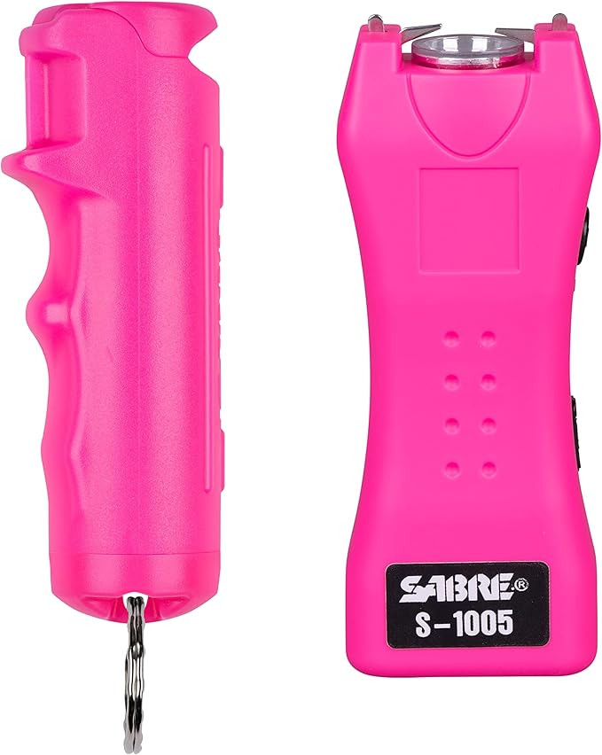 SABRE Pepper Spray & 2-in-1 Stun Gun with Flashlight, Self Defense Kit, Fast Flip Top Safety, Fin... | Amazon (US)