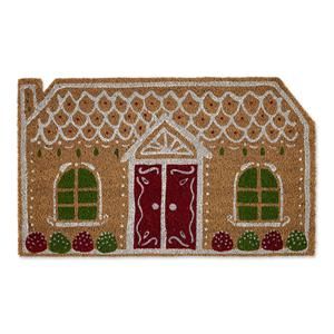 DII Multi-Color Coir Wood Fiber Gingerbread House Doormat 18x30 | Cymax