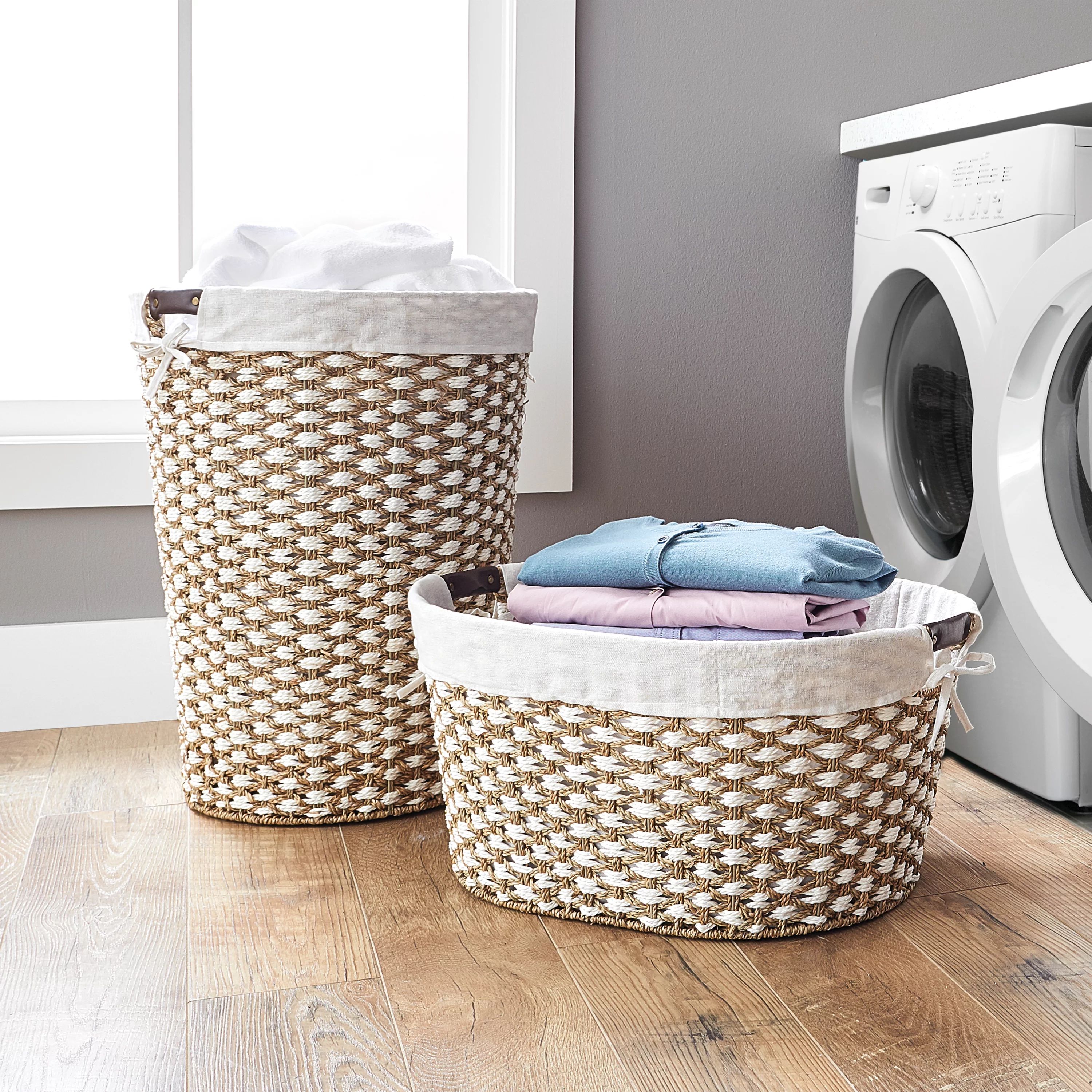 Better Homes & Gardens Braided Seagrass Laundry Hamper | Walmart (US)