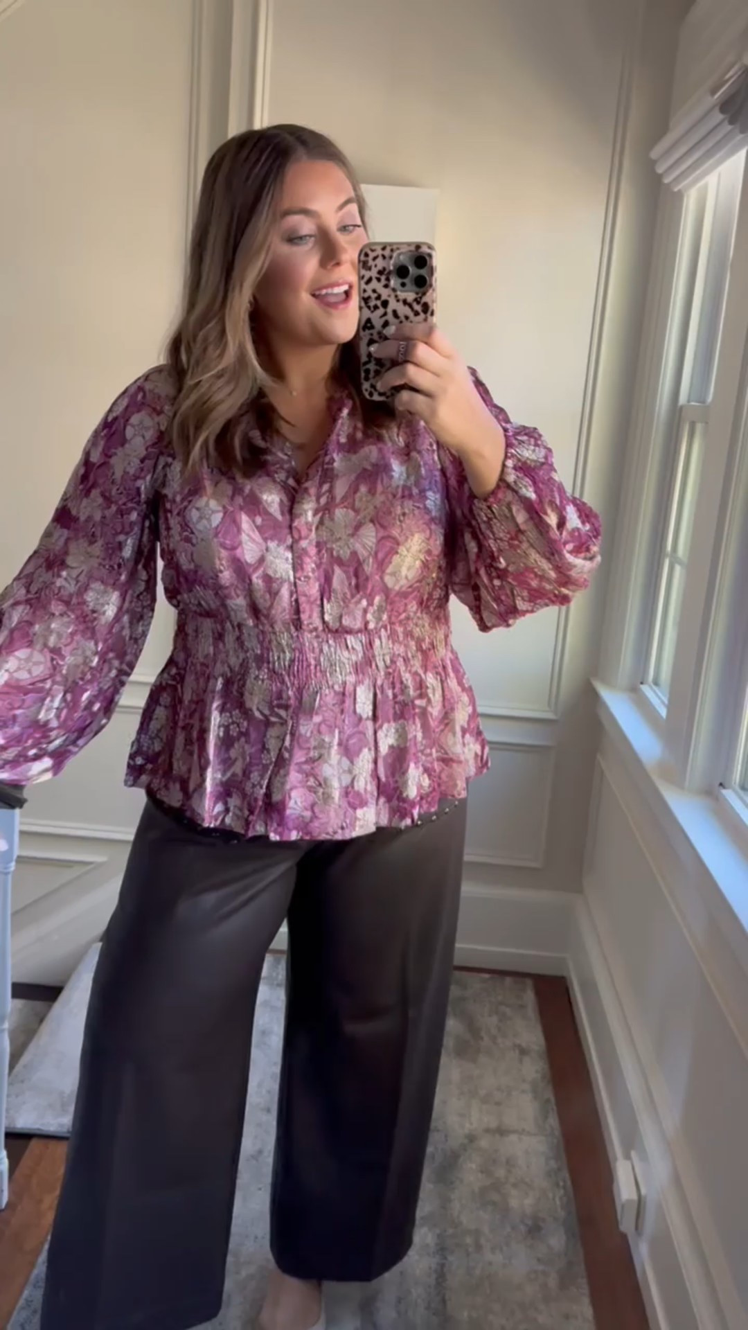 Wearing size 2X in top & 20 in pants. I always recommend sizing up in these pants. Use CARALYN30 through 11/23 at Anthro! 

#LTKPlusSize #LTKSaleAlert #LTKHoliday