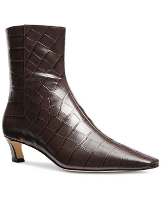 Women's Cosmo Croc-Embossed Kitten Heel Booties | Macy's