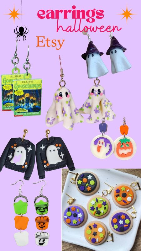 Small business seller - handmade Halloween earrings - spooky cute - ghosts - spooky season jewelry- earring - cookies and goosebumps - creative gifts Halloween Fall season 

#LTKunder50 #LTKSeasonal #LTKFind