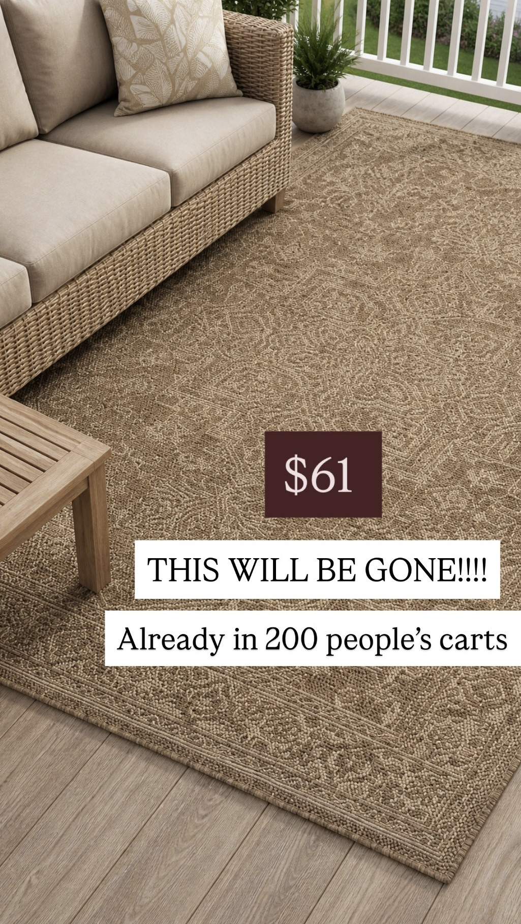 $61 for this 5 x 7 outdoor rug and the 8 x 10 is under $100 and on sale. Outdoor rug, durable rug for patio must have from Walmart.

#LTKSaleAlert #LTKHome