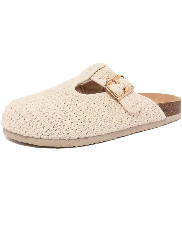 Sugar Womens Clog Mule Comfort Slip On Shoes with Adjustable Buckle and Cork Footbed - Snicker | Amazon (US)
