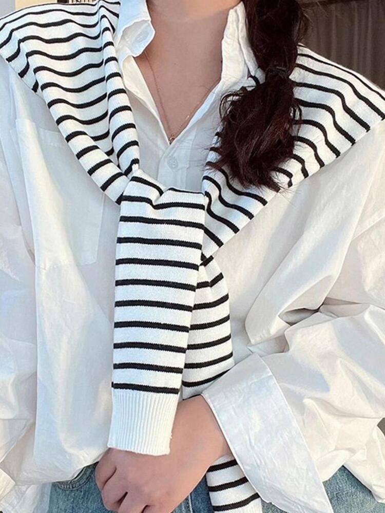 Striped Pattern Wool Dickey Collar | SHEIN
