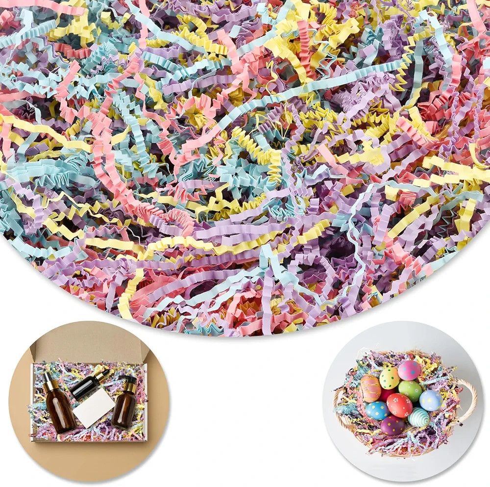 Darfukei Shredded Paper For Gift Baskets, 1/2LB (8 oz) Crinkle Paper Filler, Colorful easter bask... | Amazon (US)