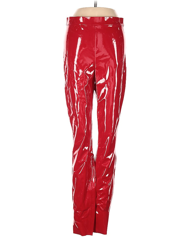 Alice + Olivia Faux Leather Pants - Low Rise: Red Bottoms - Size 4 | ThredUp