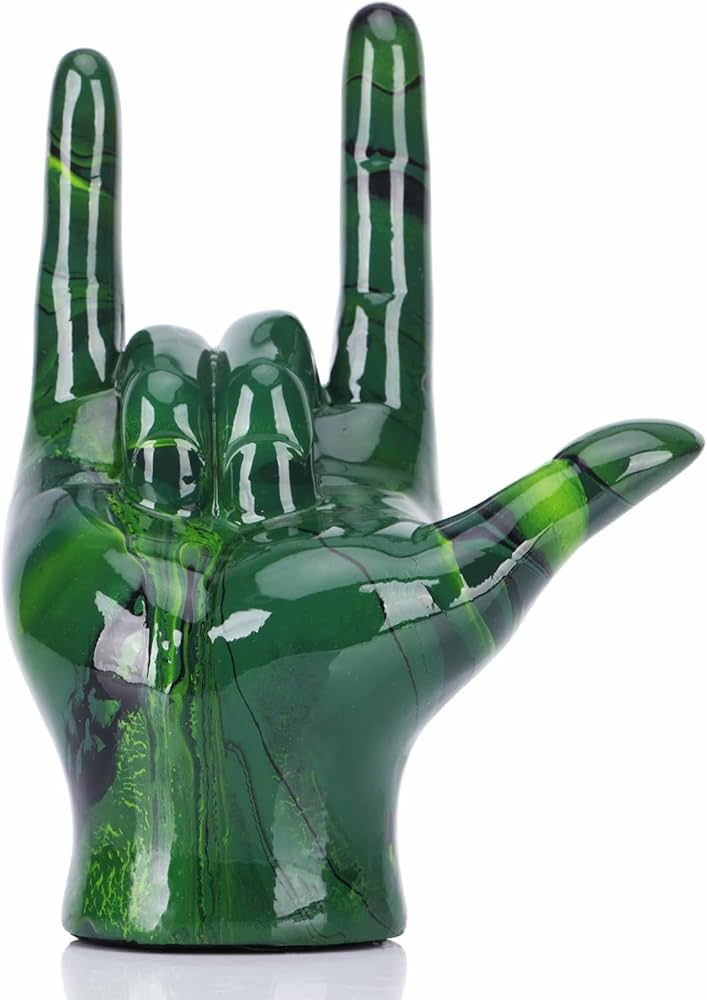 DOVDOV I Love Your Gesture Statue, Emerald Green Home Decor, Modern Art Hand Sculpture Decor, Off... | Amazon (US)