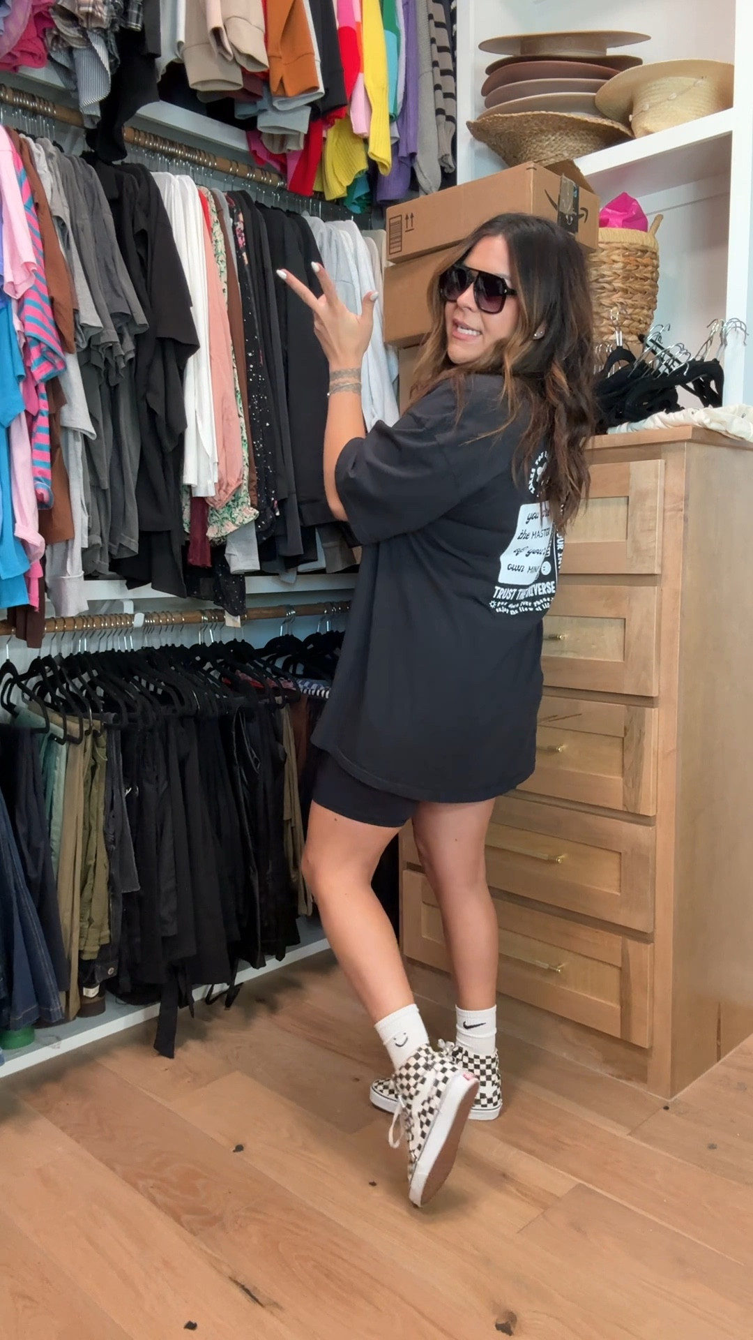 Comfy easy outfit!
Tee is from Weekend Chasers, but I linked up similar ones. 
Bike shorts are the BEST: Large
Found the vans where I could 

#LTKStyleTip #LTKMidsize #LTKFindsUnder50