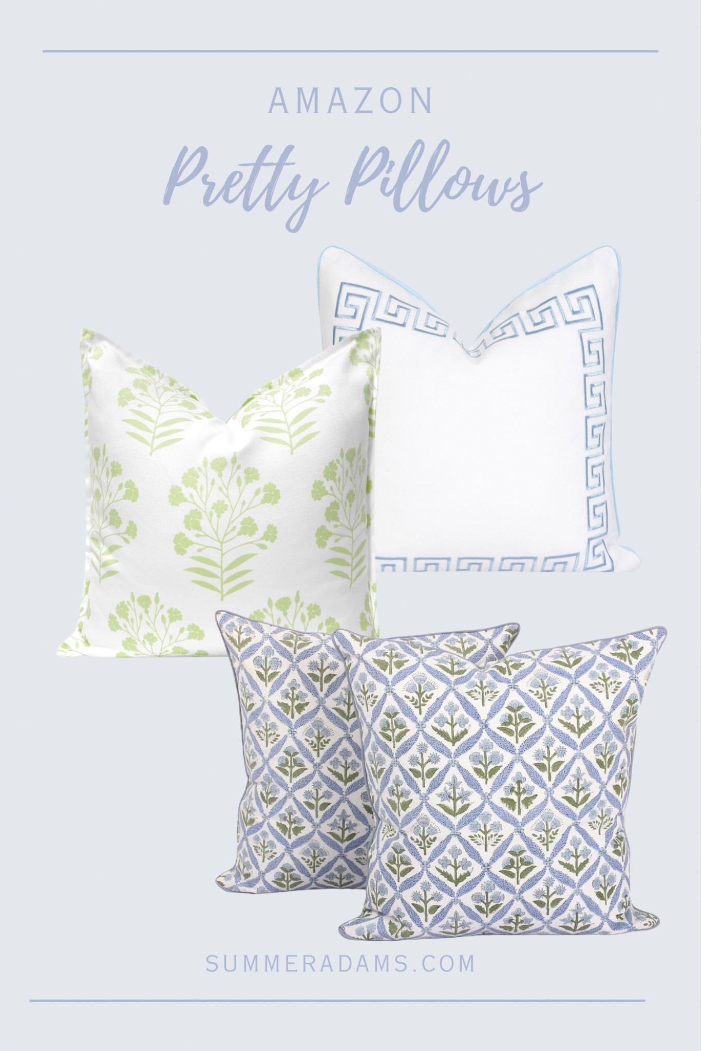 More pretty blue and green spring pillows from Amazon!

#LTKStyleTip #LTKFindsUnder50 #LTKHome