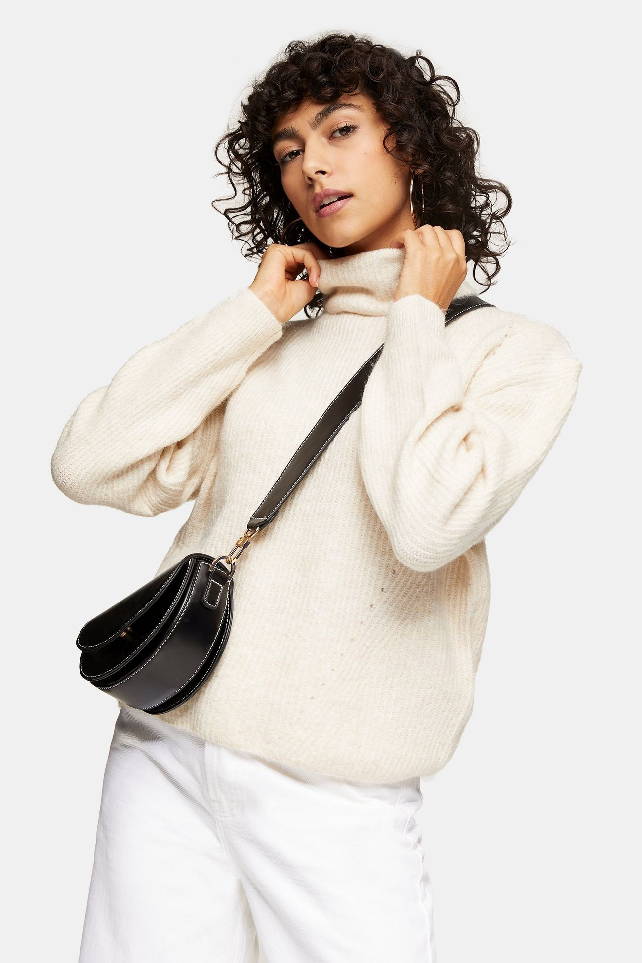 Camel Roll Knitted Sweater | Topshop US