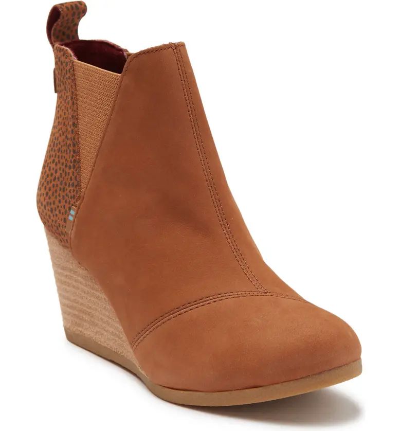 TOMS Kelsey Leather Wedge Bootie | Nordstromrack | Nordstrom Rack