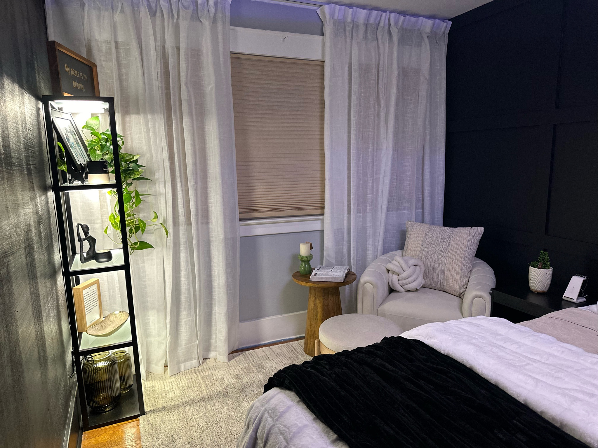 Less noise, more soul. 
#neutraldecor #blackwallroom #blackandbiege #bedroominspiration #bedroomideas #bedroom #masterbedroomdesign

#LTKsalealert #LTKstyletip #LTKhome