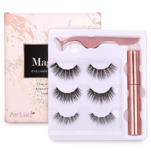 Magnetic Eyeliner and Magnetic Eyelash Kit - Eyelashes With Natural Look - Magnetic Eyelashes wit... | Amazon (US)