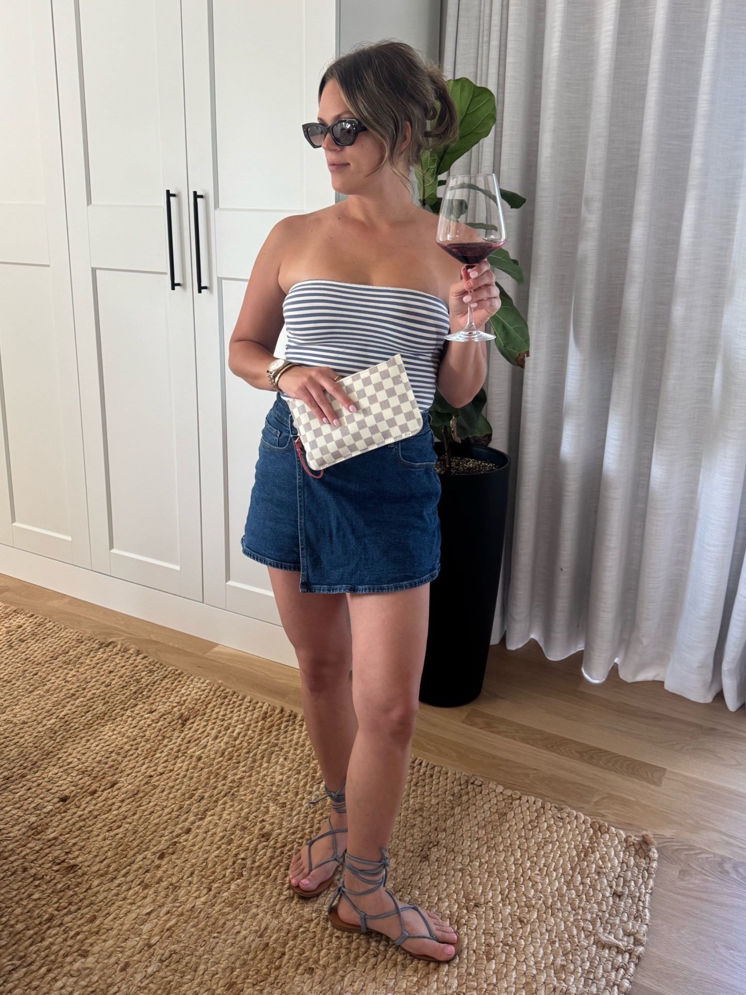 Summer Nights 

Express Jean Skort
Edikted Striped Tube Top
Steve Madden Sandals 
Ray Ban Sunglasses

#LTKootd #LTKmomlife #LTKPetite