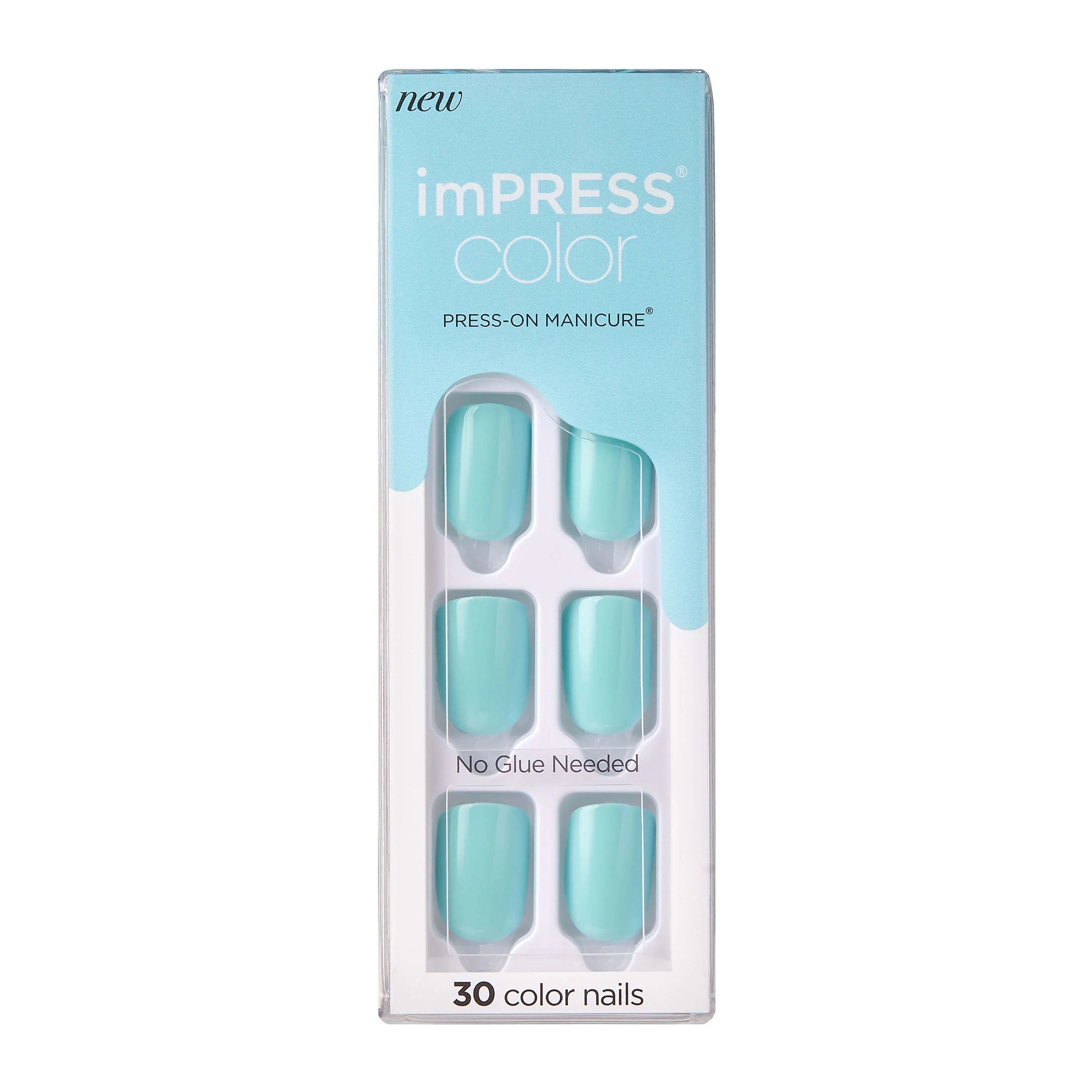 KISS imPRESS Color Press-on Manicure, Mint To Be, Short | Walmart (US)
