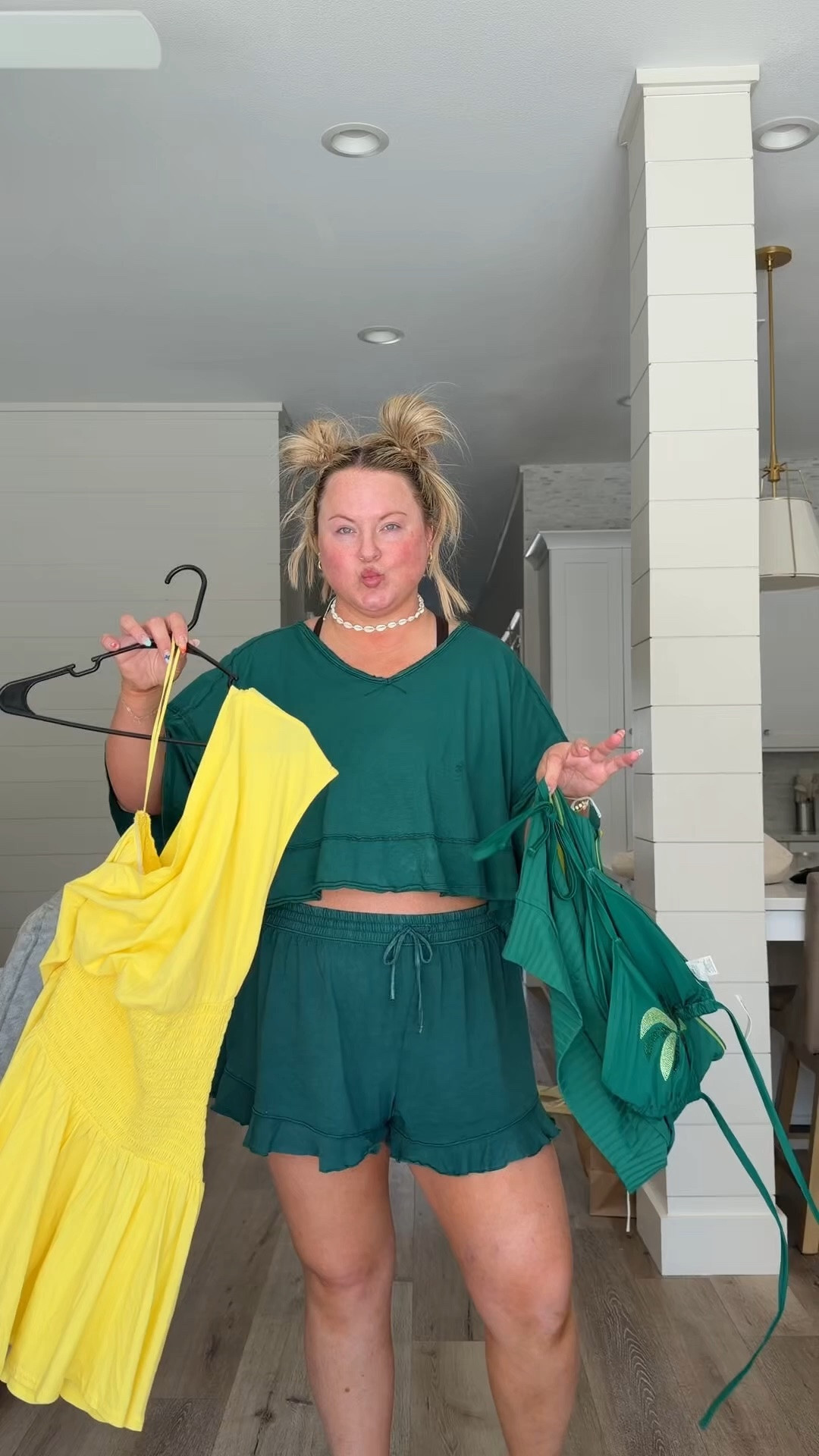 Green set: xxl
Green bikini: xxl
Yellow dress: xl
@Aerie

#LTKPlusSize #LTKSwim #LTKTall