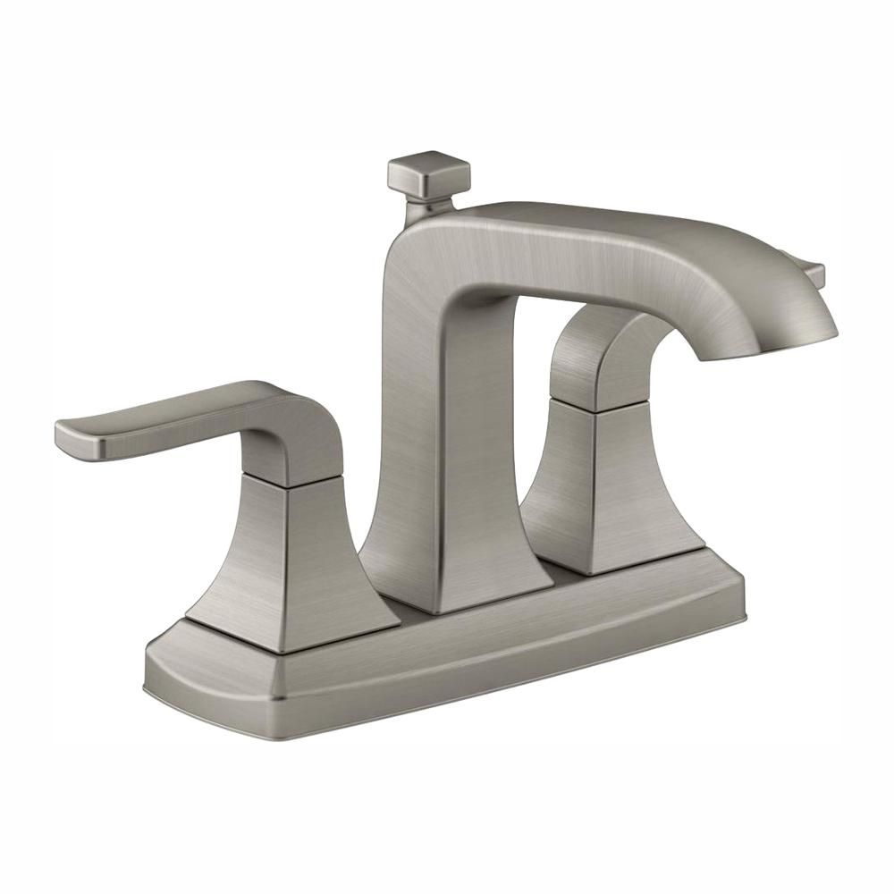 Rubicon 4 in. Centerset 2-Handle Bathroom Faucet in Vibrant Brushed Nickel | The Home Depot