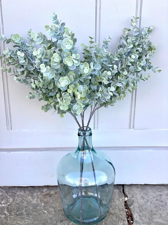 Recycled Glass Vase  Handmade Demijohn Shaped  Narrow Bottle - Etsy | Etsy (US)