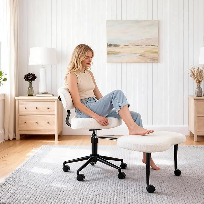 DUMOS Ergonomic ADHD Cross Legged Office Desk Chair with Adjustable Backrest, Height Adjustbale M... | Amazon (US)