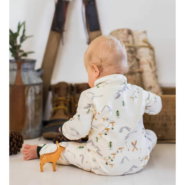 Hittin' The Slopes French Terry Collared Jumpsuit | Burts Bees Baby