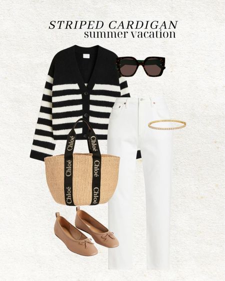 Summer vacation outfit idea ☀️

Striped sweater; striped cardigan; white denim; summer outfit; vacation outfit; travel outfit; mom outfit; mom style; H&M; Nordstrom; tan ballet flats; Christine Andrew 

#LTKtravel #LTKstyletip #LTKSeasonal