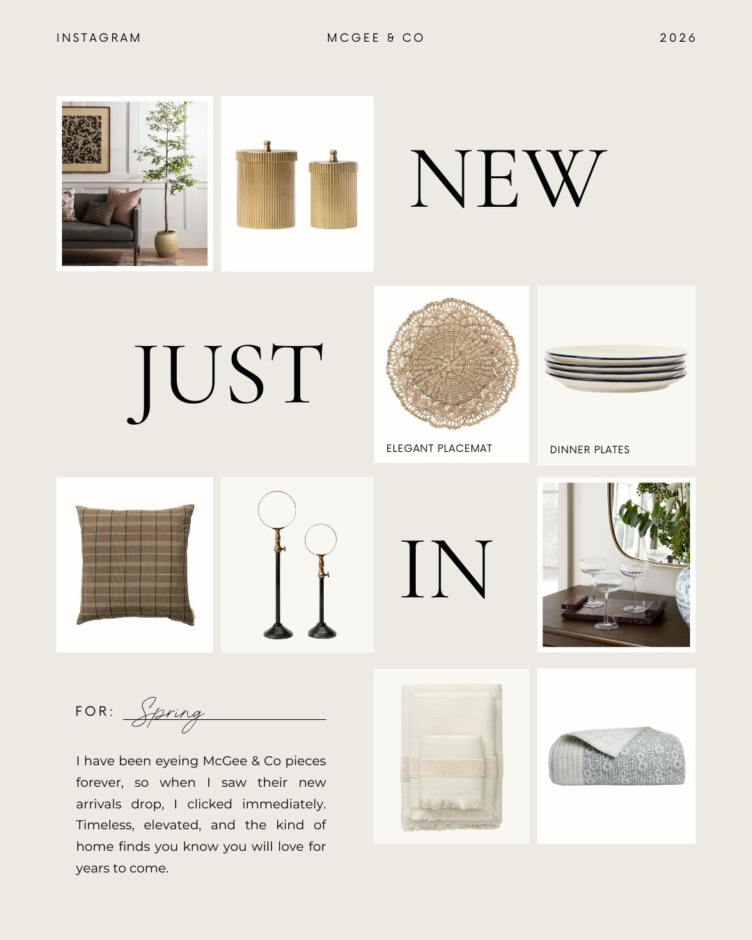Fresh arrivals from McGee & Co that bring in warm textures and refined details. These are the kinds of pieces that make a home feel collected.

#LTKdayinmylife #LTKHome #LTKSeasonal